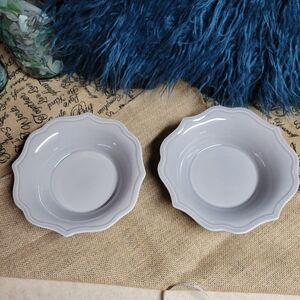 Pier 1 lot of 2 vintage  ceramic Kate Flint soup bowls  scallop edge